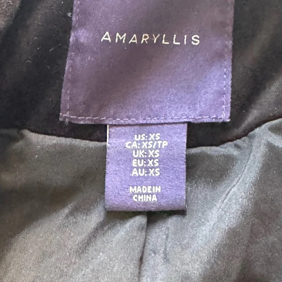 Amaryllis black velvet peplum blazer pearl buttons XS - Picture 3 of 11